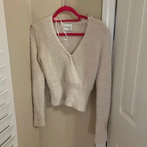 Fuzzy white sweater